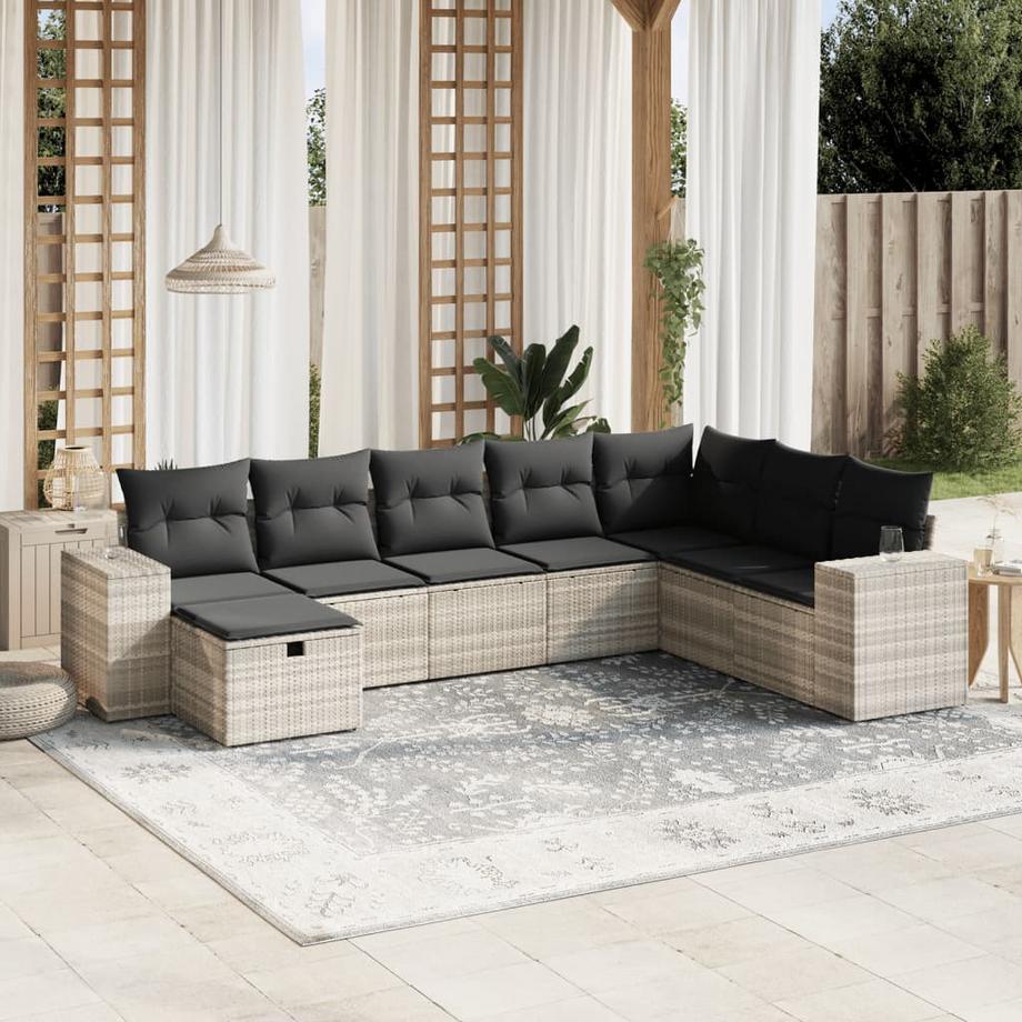 VidaXL set divano da giardino Polirattan  