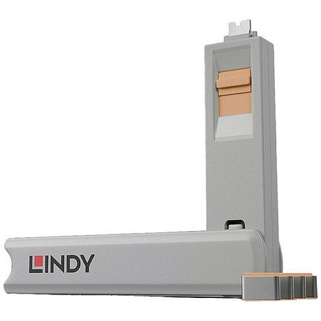 LINDY  LINDY Schnittstellenblockierung Türblockierschlüssel USB Typ-C 4 Stück(e) 