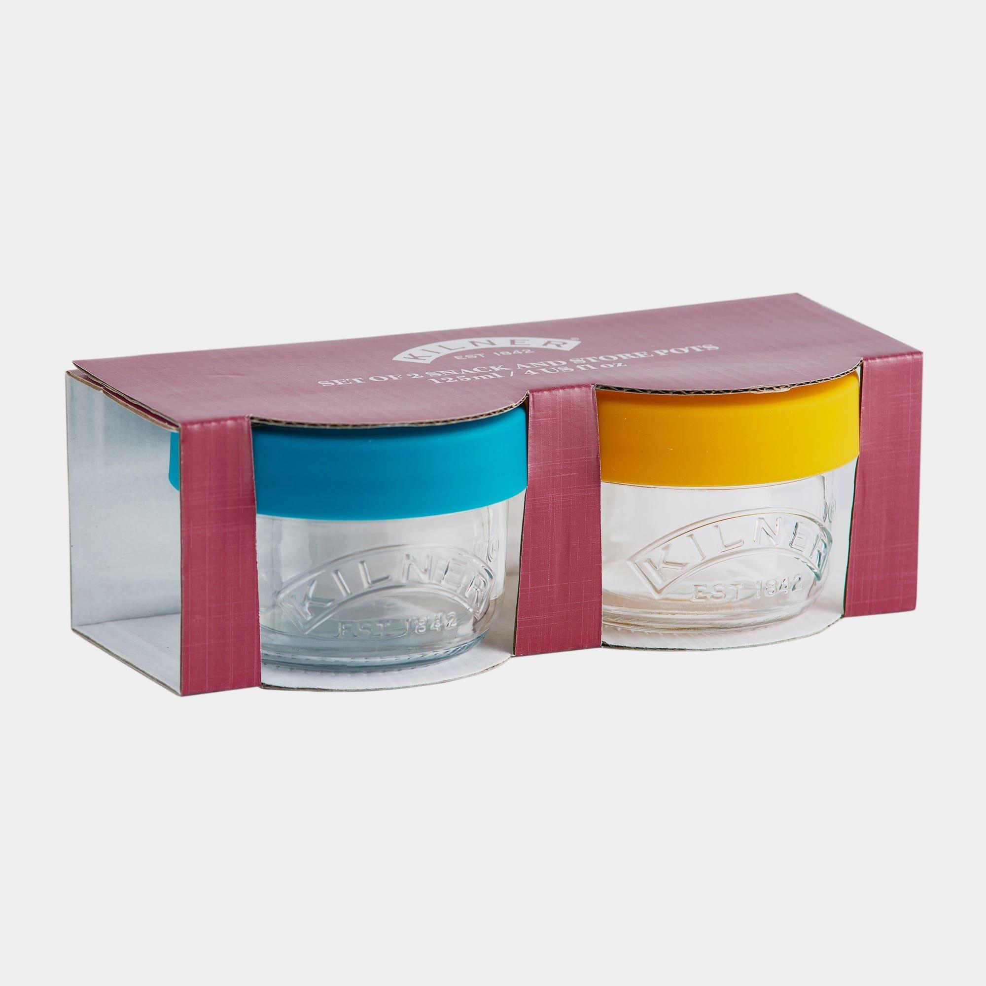 KILNER  Kilner 65025024 recipiente per cibo Rotondo Set 0,125 L Blu, Trasparente, Giallo 2 pz 