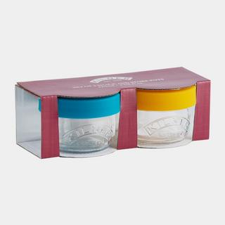 KILNER  Kilner 65025024 recipiente per cibo Rotondo Set 0,125 L Blu, Trasparente, Giallo 2 pz 