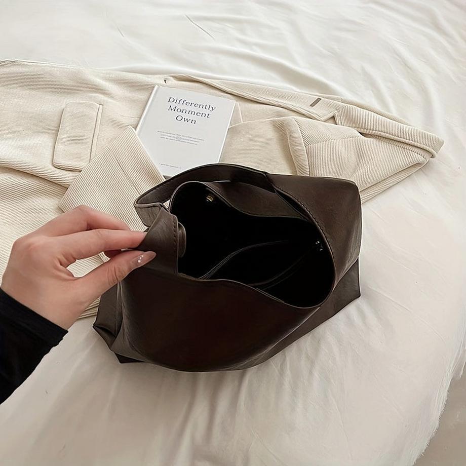 Only-bags.store Sac Hobo Vintage Couleur Unie avec Pochette Amovible  