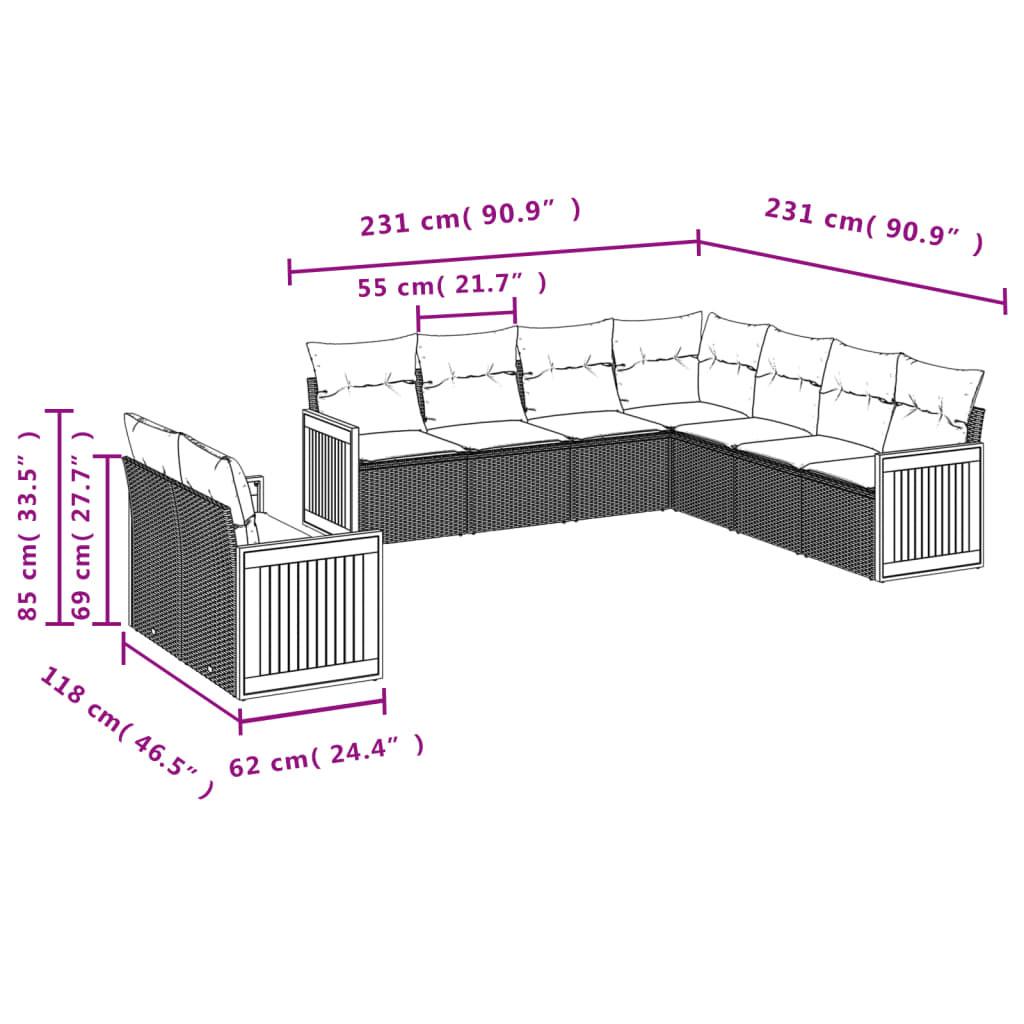 VidaXL set divano da giardino Polirattan  