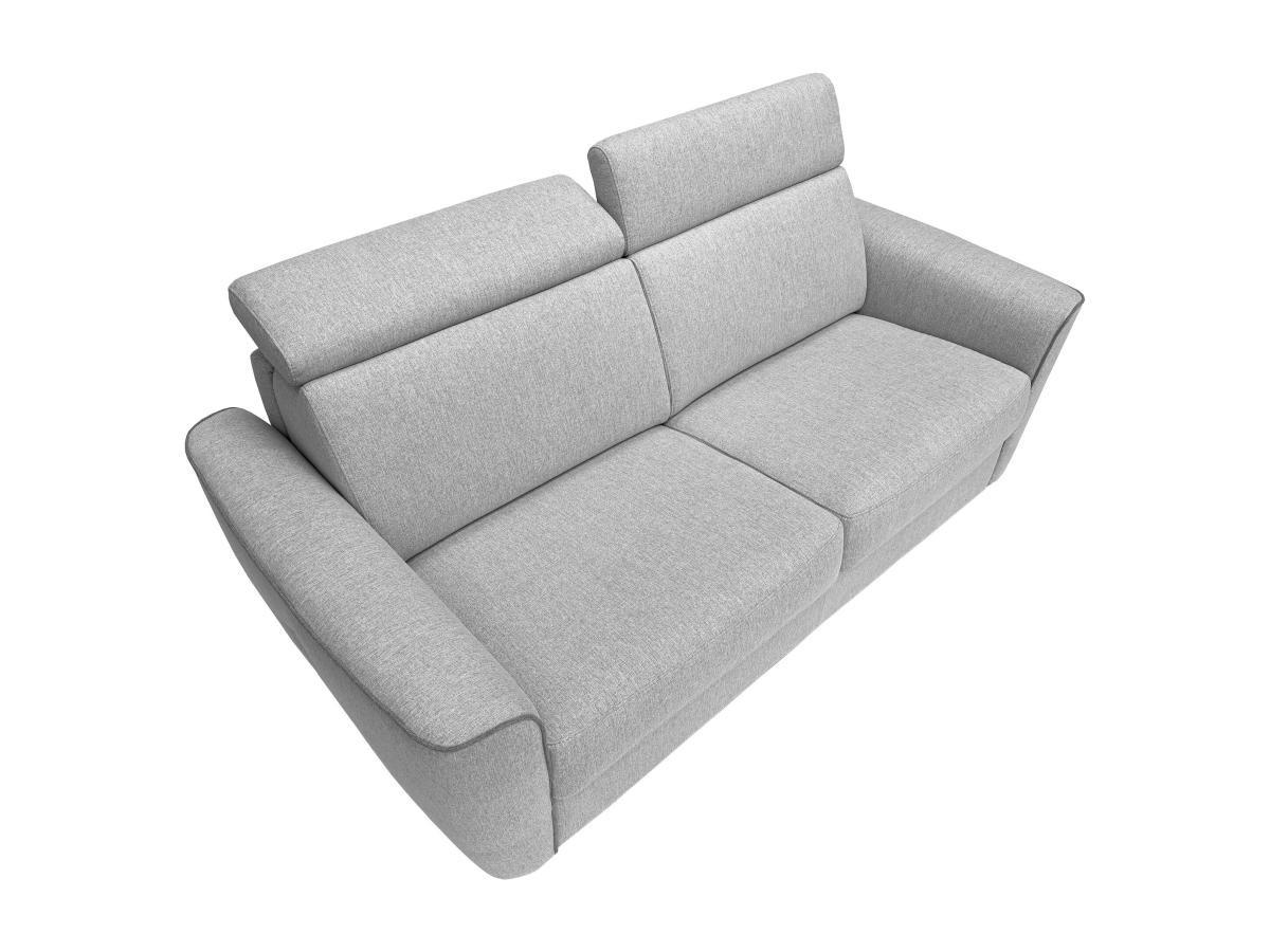 Vente-unique Canapé 3 places convertible express en tissu gris clair - couchage 140 cm - matelas 22 cm FLUTARI  