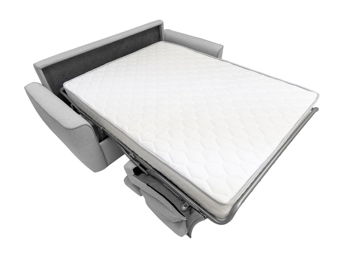 Vente-unique Canapé 3 places convertible express en tissu gris clair - couchage 140 cm - matelas 22 cm FLUTARI  