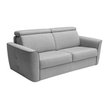 Schlafsofa mit Matratze 3-Sitzer - Liegefläche 140 cm - Matratze 22 cm - Stoff - Hellgrau - FLUTARI