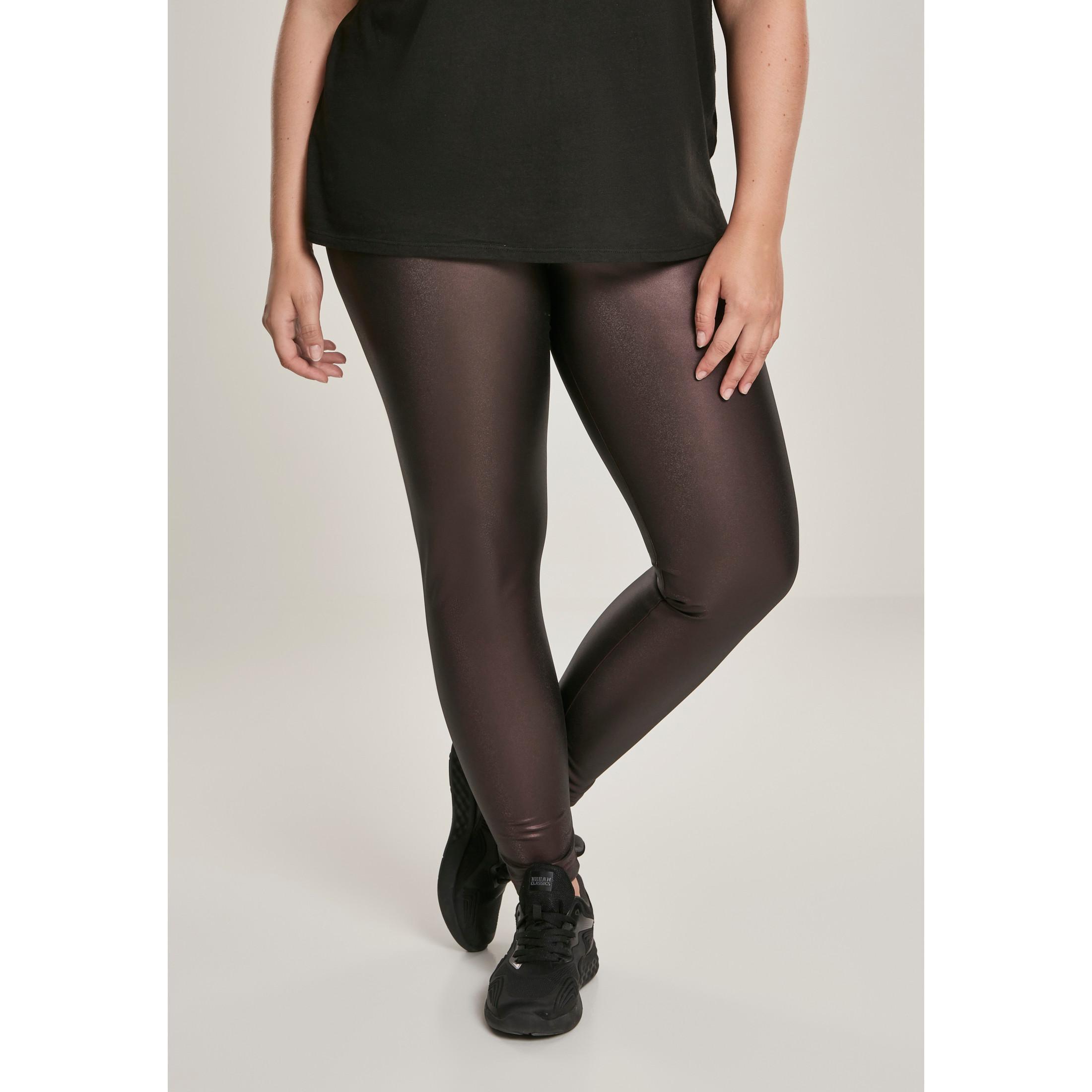 URBAN CLASSICS  damen leggings in großen größen urban classic faux leather wait 