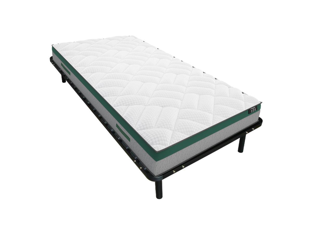 DREAMEA Ensemble cadre à  lattes + matelas ressorts ensachés ép PRESTIGE de DREAMEA  