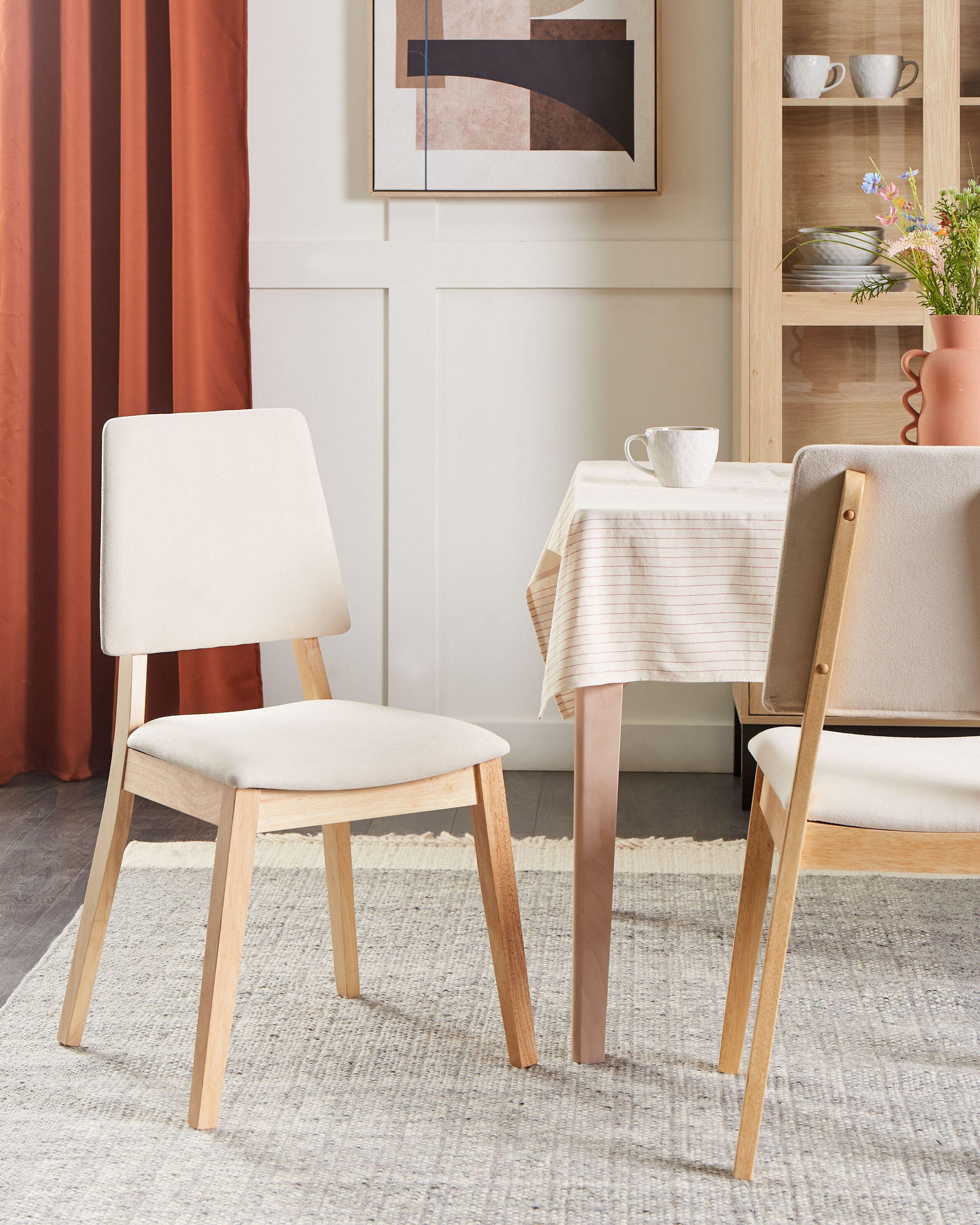 Beliani Lot de 2 chaises de salle à manger en Bois d'hévéa Traditionnel MERRILL  