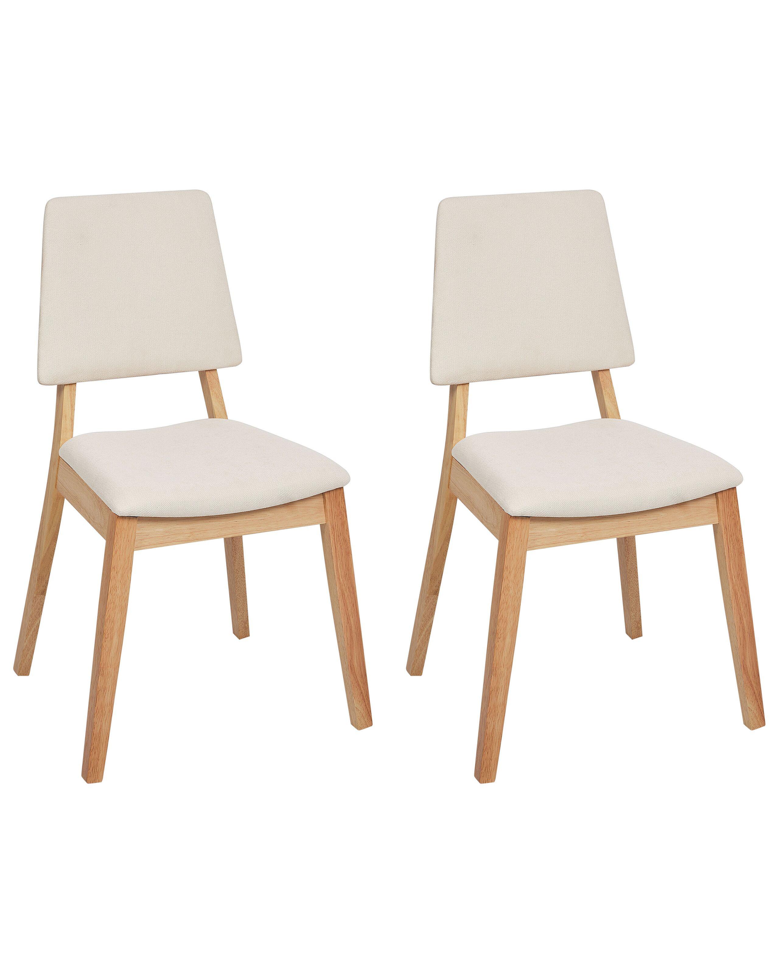 Beliani Lot de 2 chaises de salle à manger en Bois d'hévéa Traditionnel MERRILL  