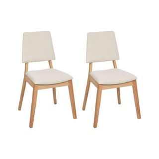 Beliani Lot de 2 chaises de salle à manger en Bois d'hévéa Traditionnel MERRILL  