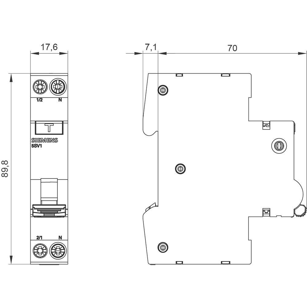 Siemens  Disjoncteur différentiel combiné compact 6 kA type A 30 mA B6 