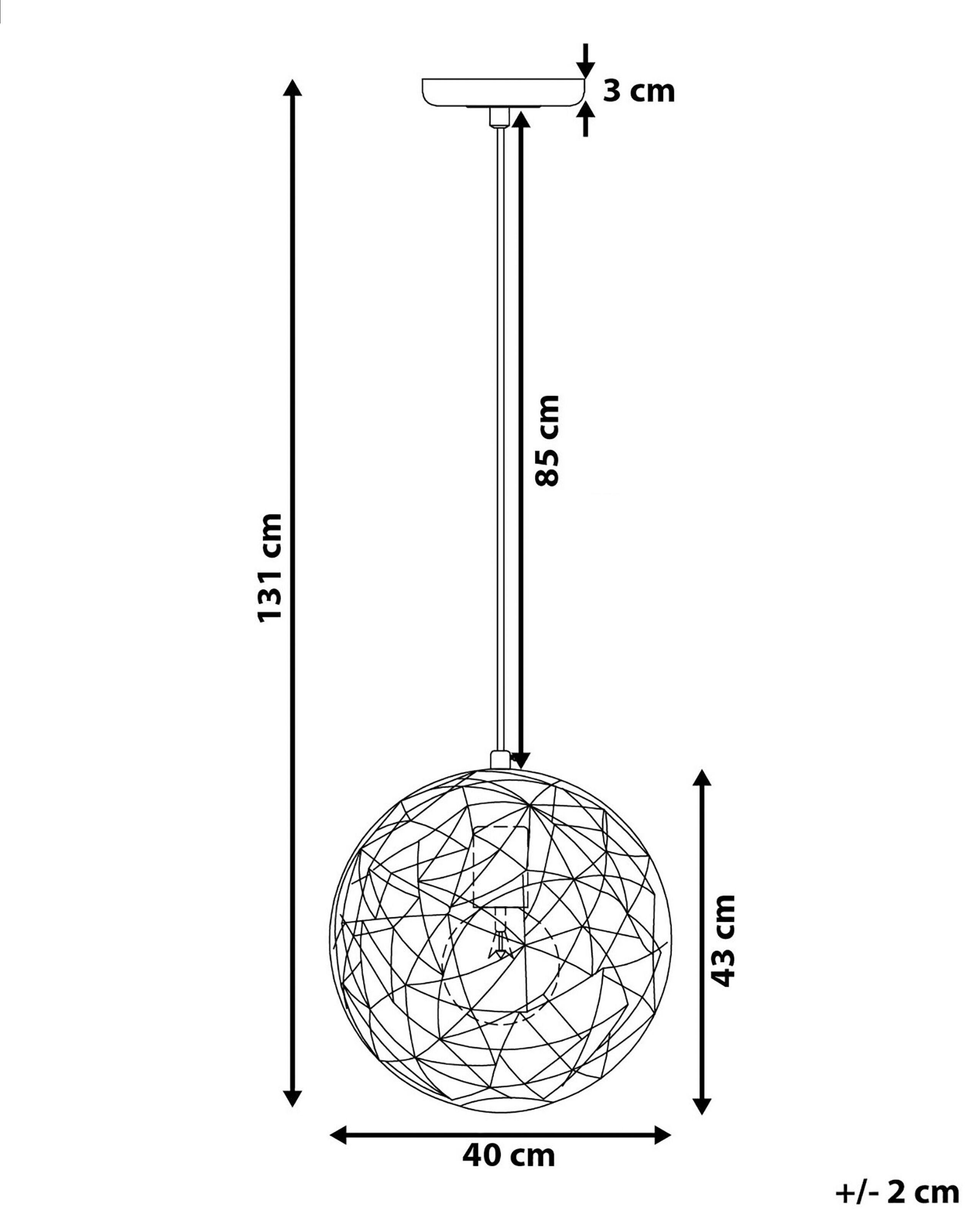 Beliani Lampe suspension en Métal Glamour LEMME  