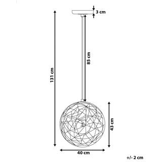 Beliani Lampe suspension en Métal Glamour LEMME  