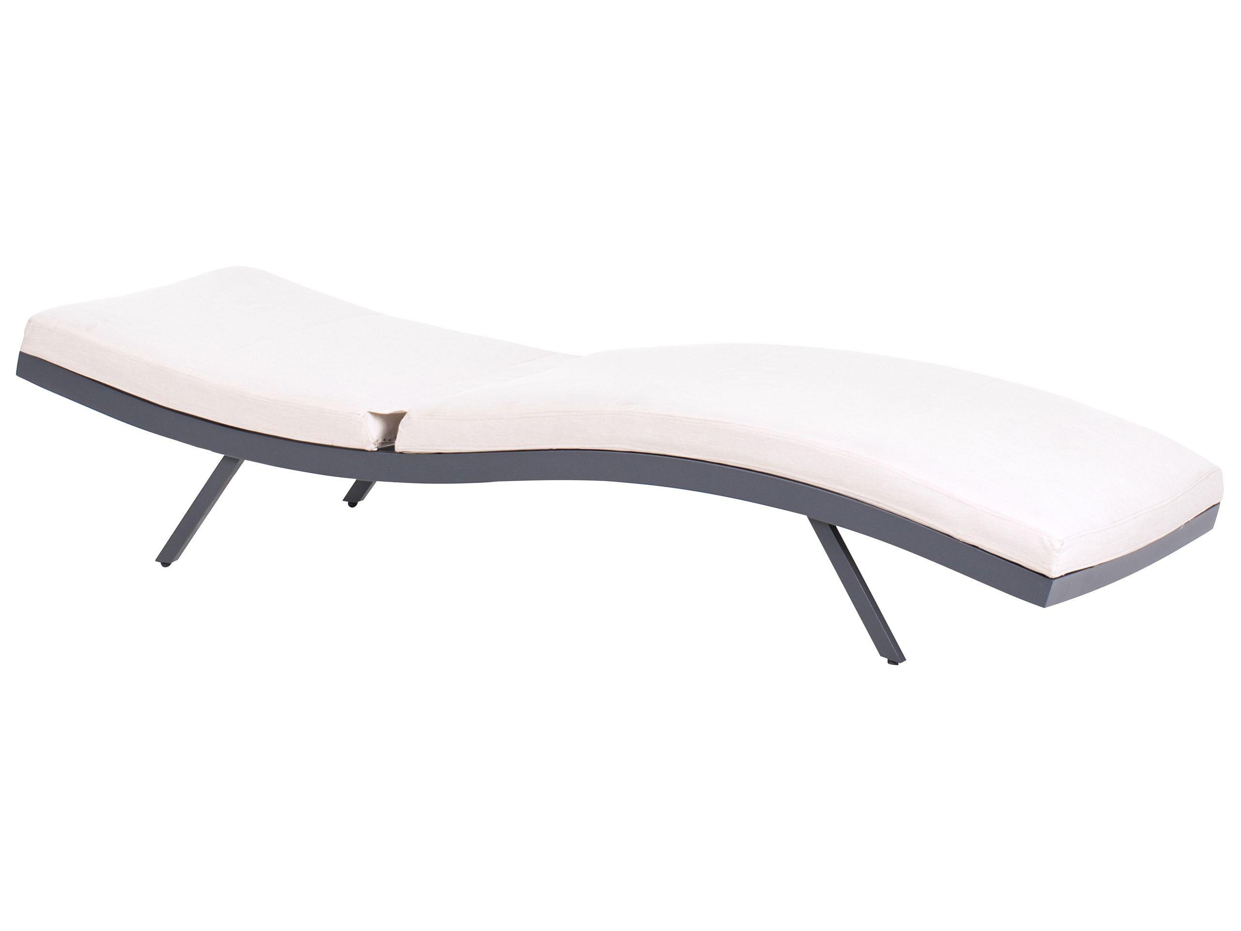 Beliani Transat avec coussin en Aluminium Moderne AMELIA  