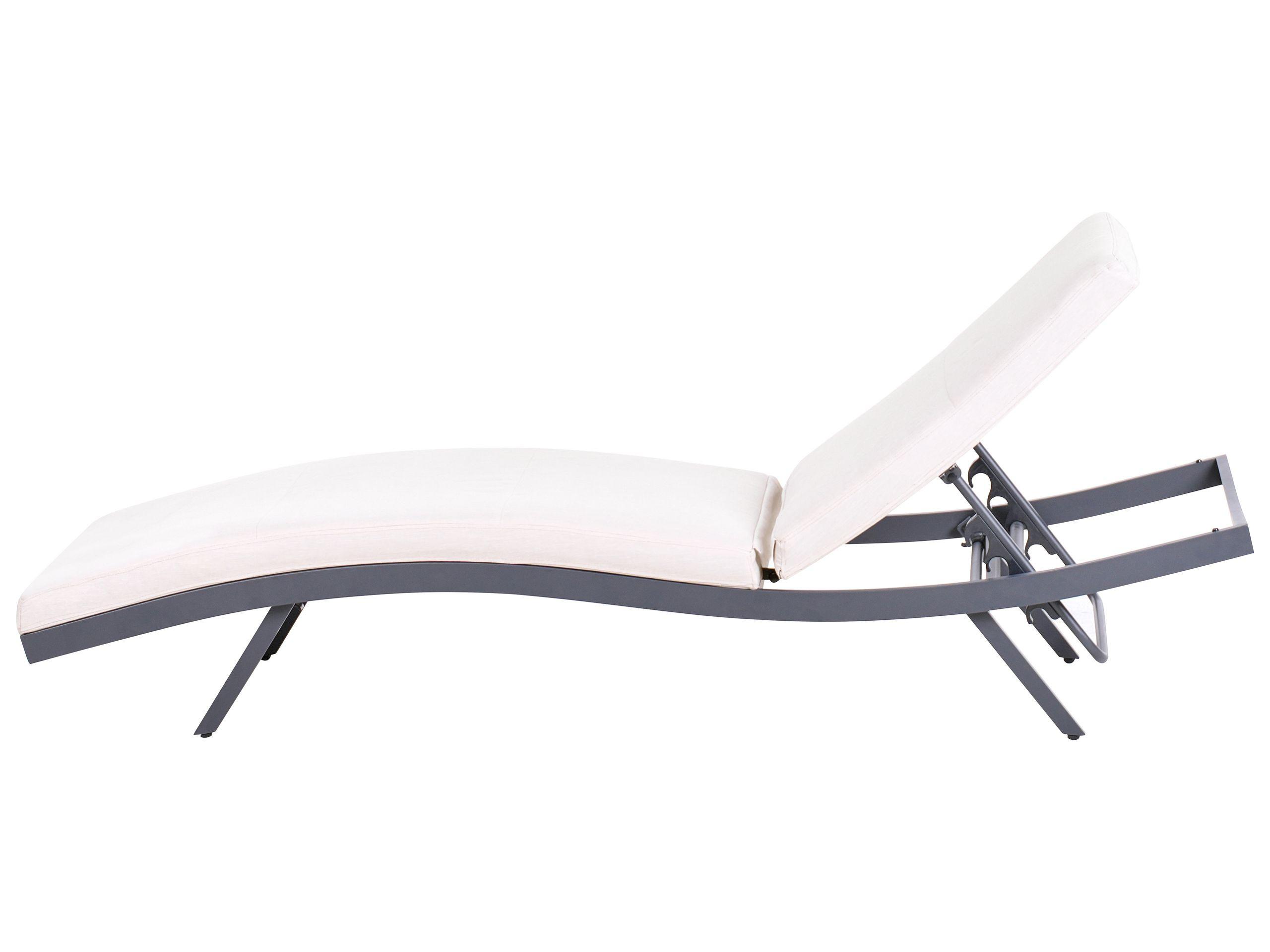 Beliani Transat avec coussin en Aluminium Moderne AMELIA  