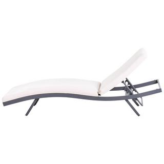 Beliani Transat avec coussin en Aluminium Moderne AMELIA  