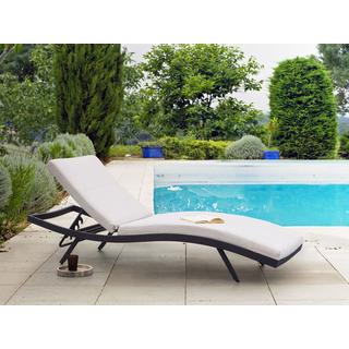 Beliani Transat avec coussin en Aluminium Moderne AMELIA  