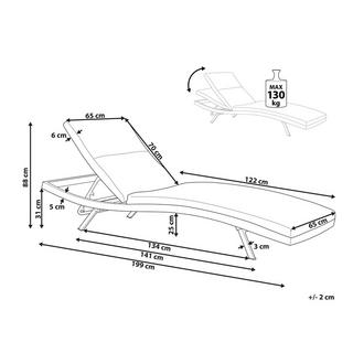 Beliani Transat avec coussin en Aluminium Moderne AMELIA  