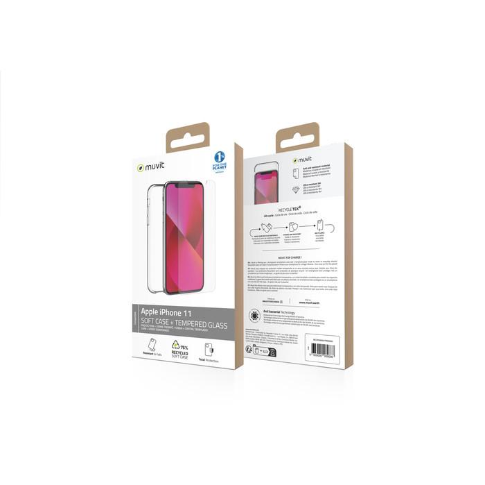 Muvit  Pack cover + vetrino 9H per iPhone 11 