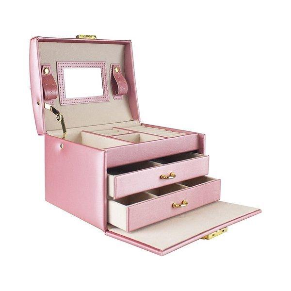 eStore  Schmuckschatulle, Kunstleder - Rosa 