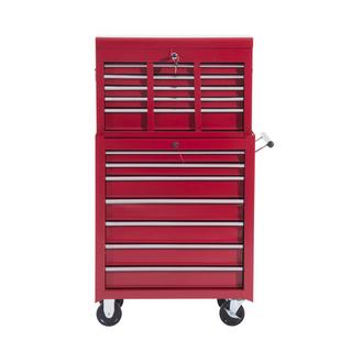 HOMCOM Carrello Portautensili In Metallo, Carrello Portautensili, Cassetta Degli Attrezzi, Rosso, Per Officina  