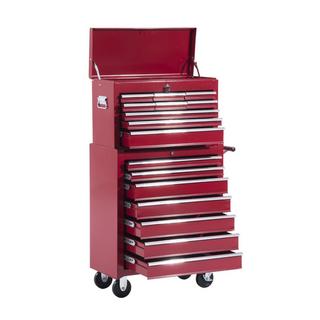 HOMCOM Carrello Portautensili In Metallo, Carrello Portautensili, Cassetta Degli Attrezzi, Rosso, Per Officina  