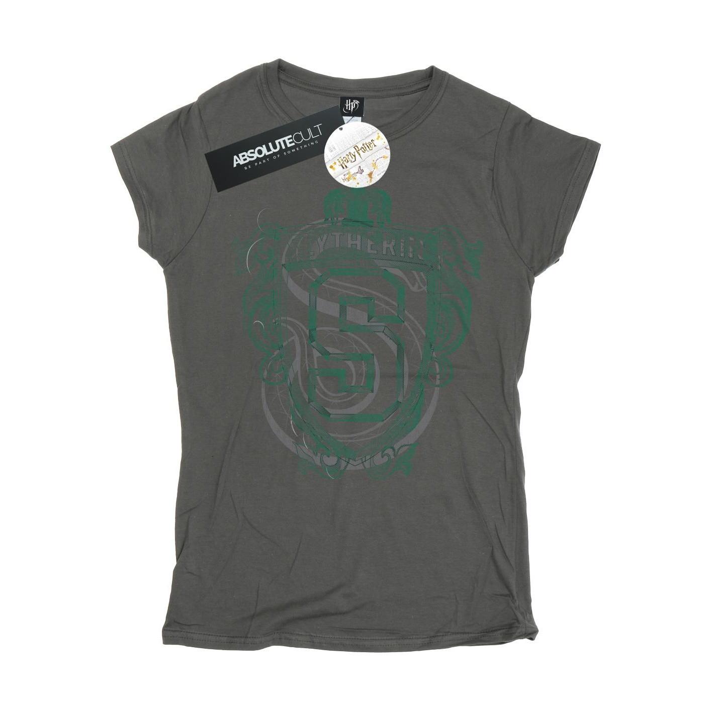 Image of Slytherin Serpent Crest Tshirt Damen Charcoal Black M