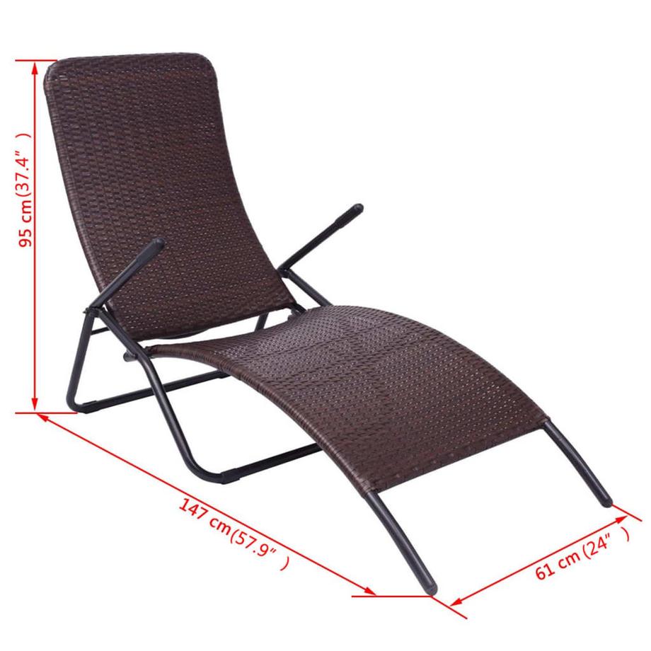 VidaXL Chaise longue rotin synthétique  