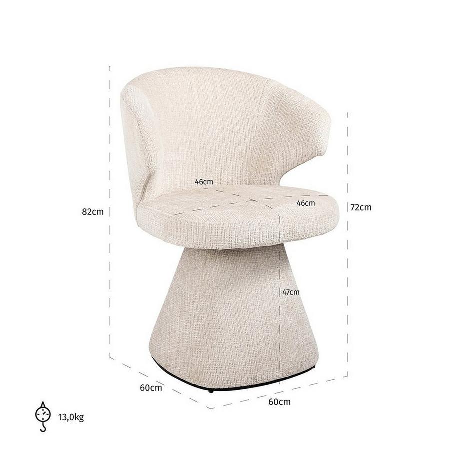 mutoni Chaise de salle à manger Gatsbi beige chenille  