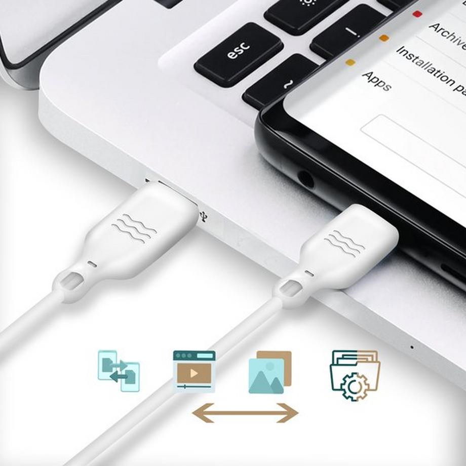 Just green  USB / USB-C Kabel 2m Just Green Weiß 