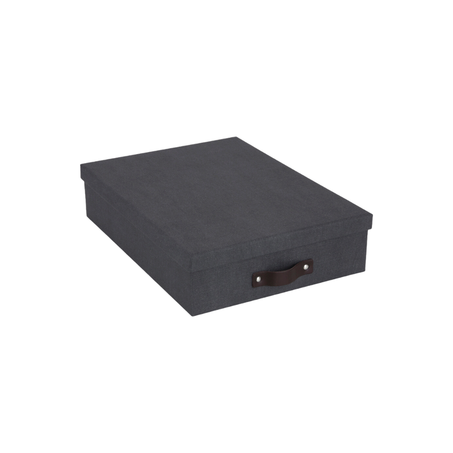 Bigso Box of Sweden OSKAR Aufbewahrungsbox A4   Schwarz Canvas  