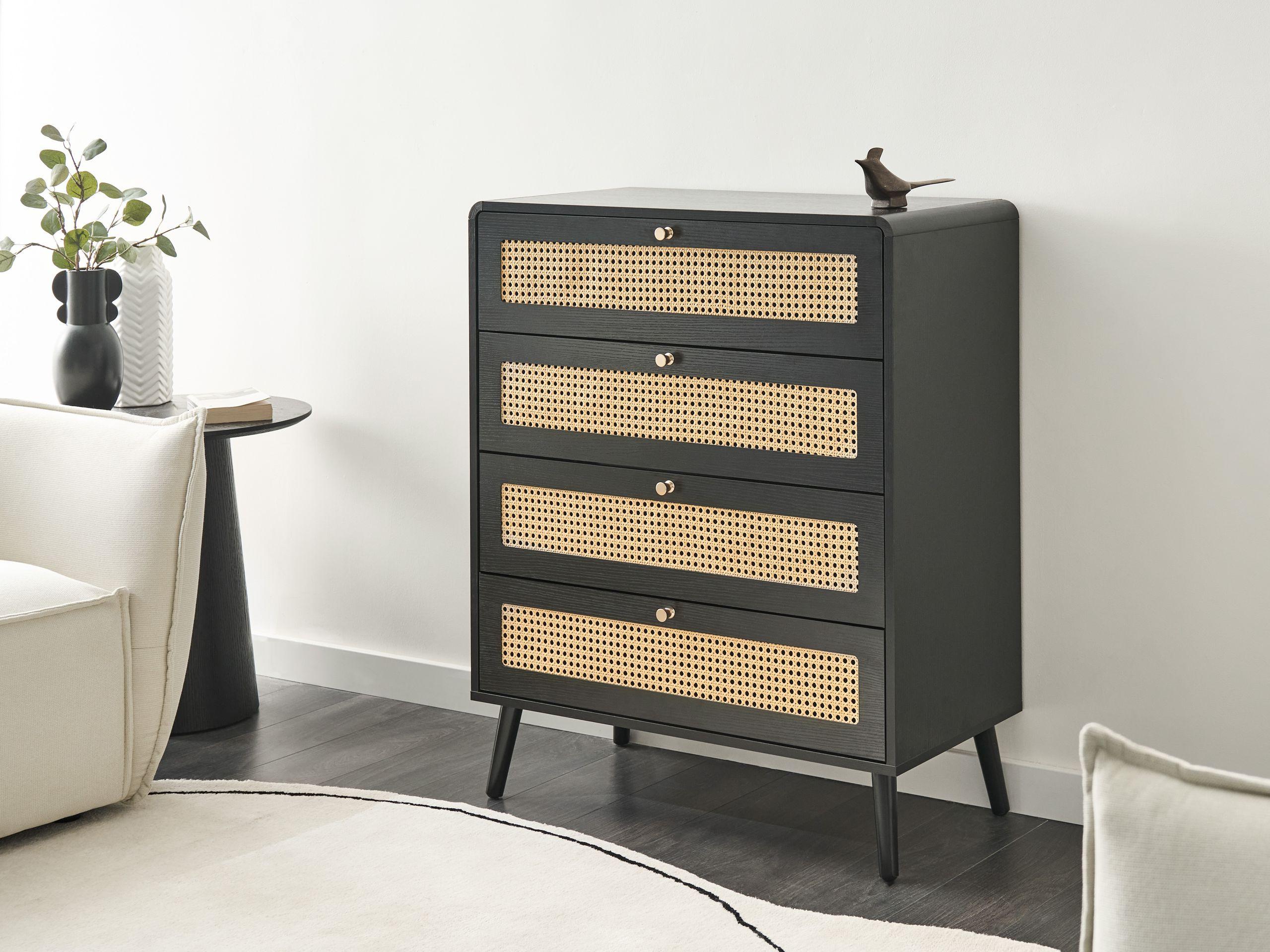 Beliani Commode à 4 tiroirs en MDF Boho MOURA  