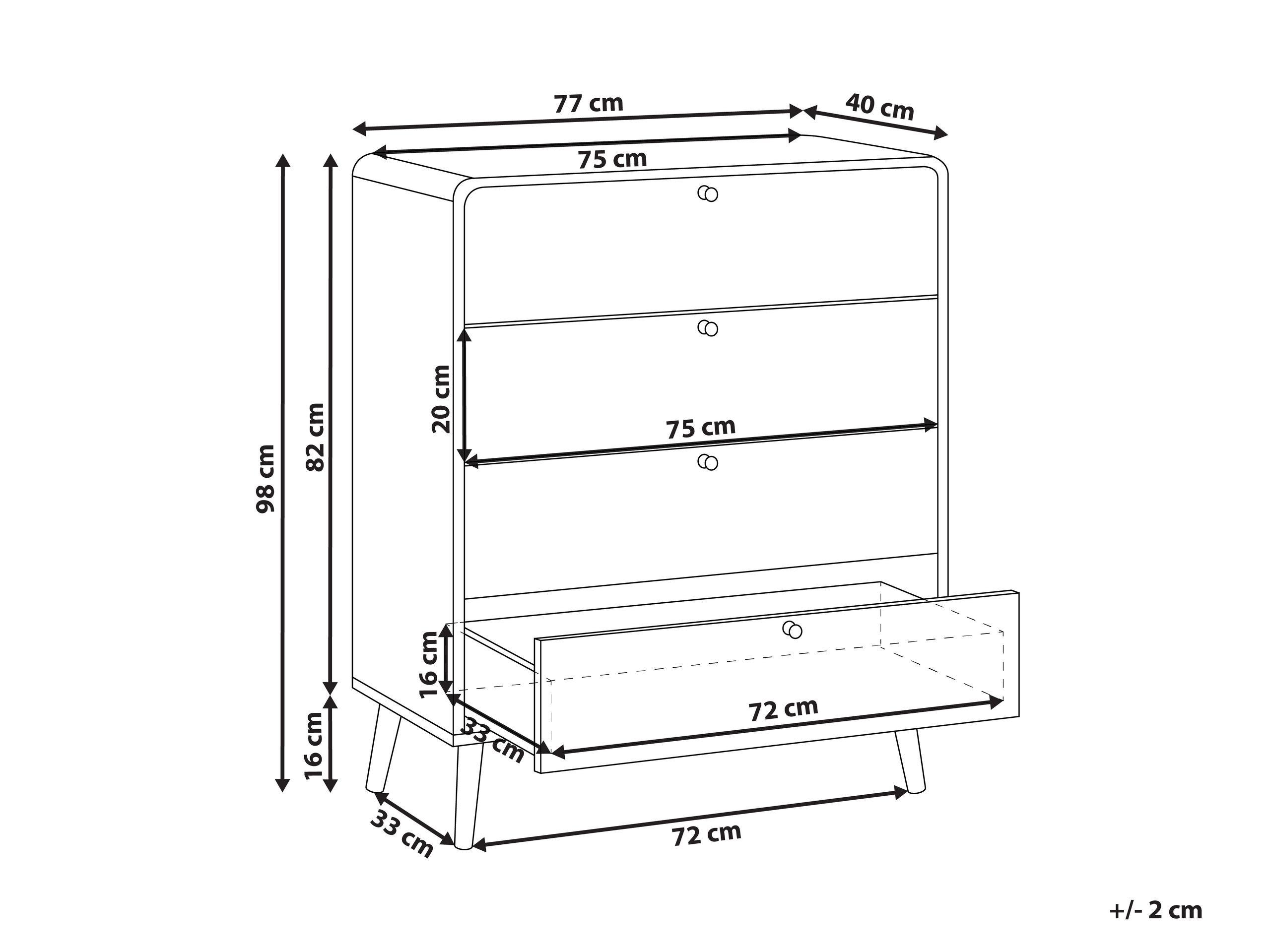 Beliani Commode à 4 tiroirs en MDF Boho MOURA  