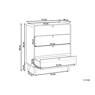 Beliani Commode à 4 tiroirs en MDF Boho MOURA  