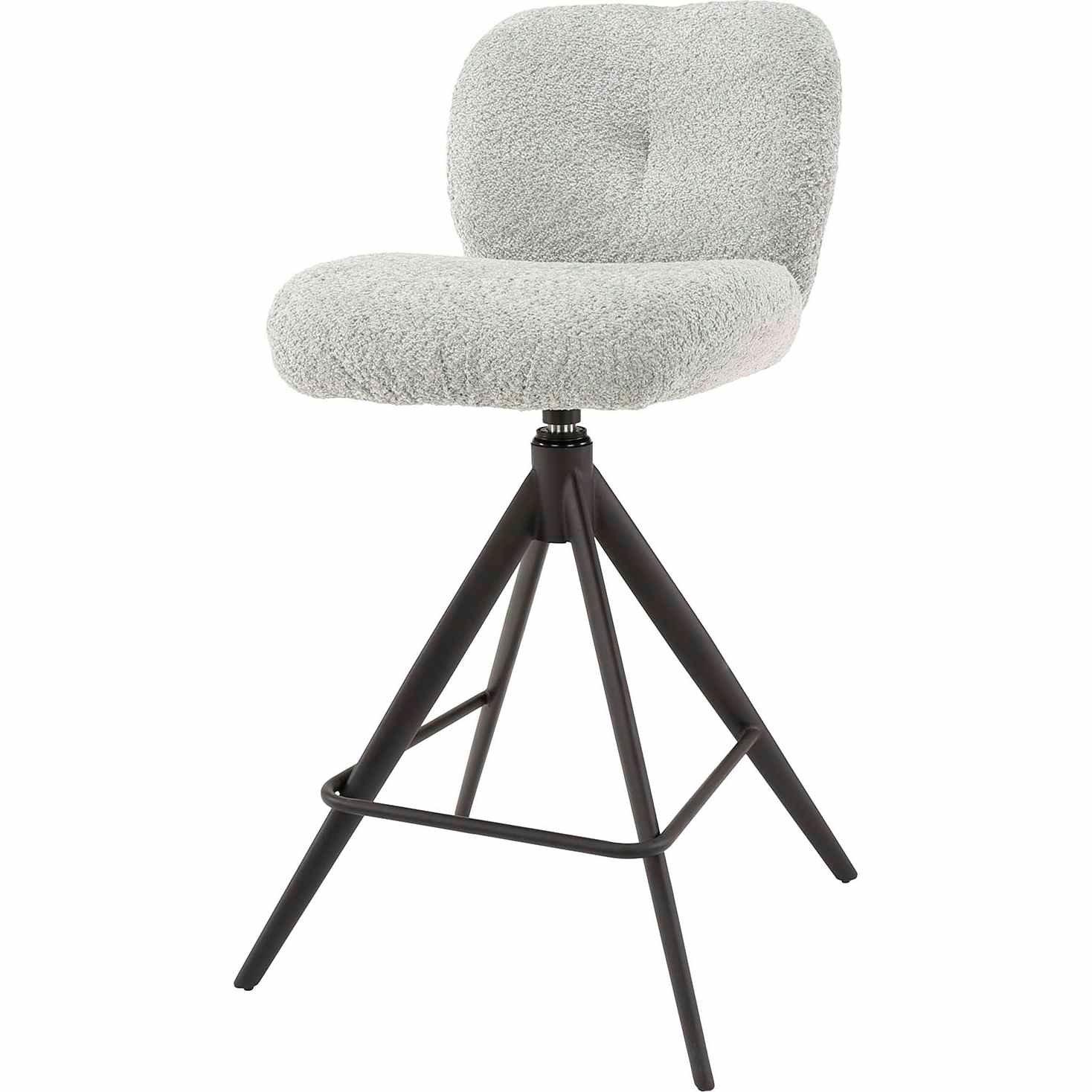 Image of Barstuhl Comfort drehbar Bouclé silber Barstuhl Comfort drehbar Bouclé silber
