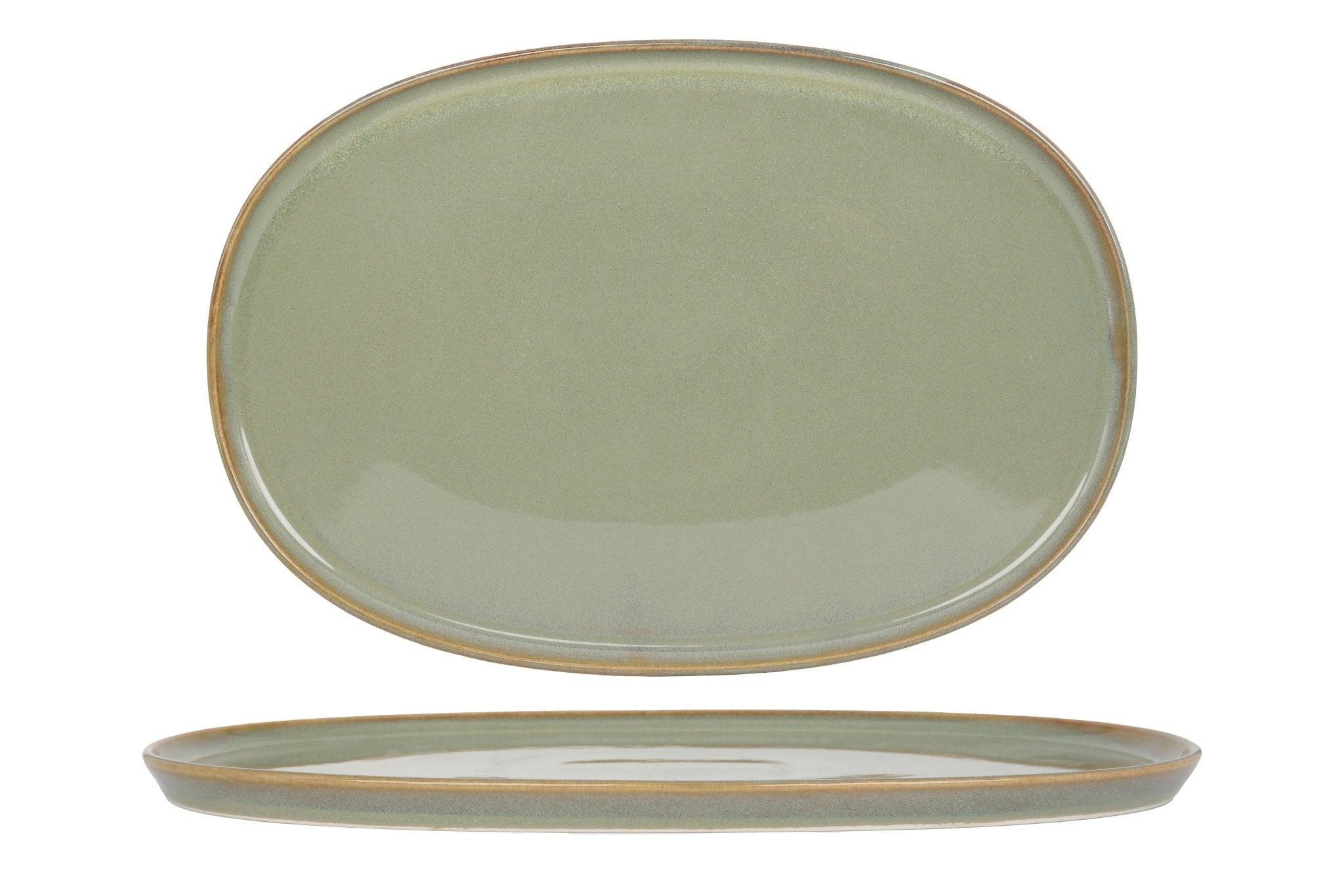 Bonna  Assiette de service - Sage Hygge -  Porcelaine - lot de 2 