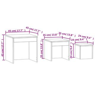 VidaXL Table gigogne bois d'ingénierie  