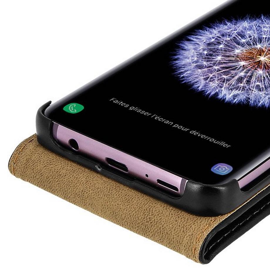 Avizar  Samsung Galaxy S9Plus Leder Etui Schwarz 