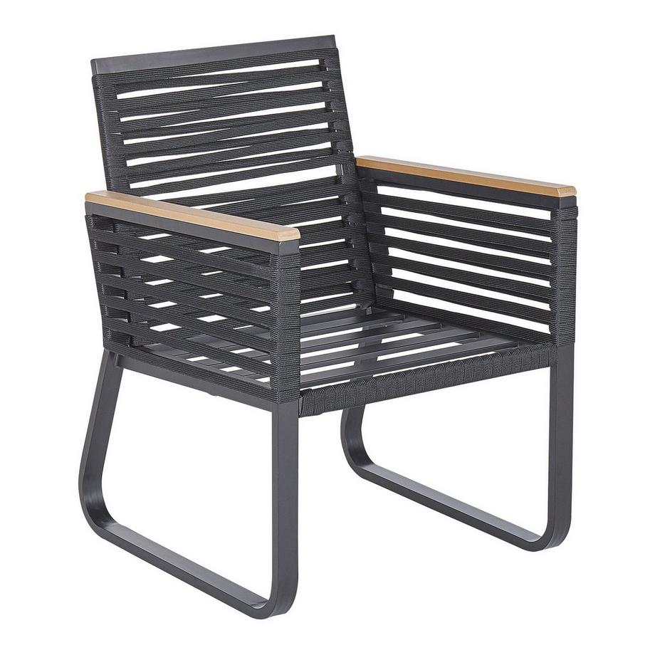 Beliani Lot de 2 chaises de jardin avec coussins en Aluminium Industriel CANETTO  