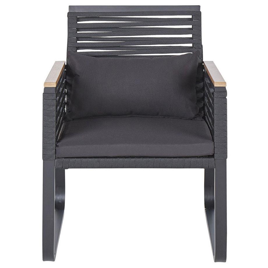 Beliani Lot de 2 chaises de jardin avec coussins en Aluminium Industriel CANETTO  