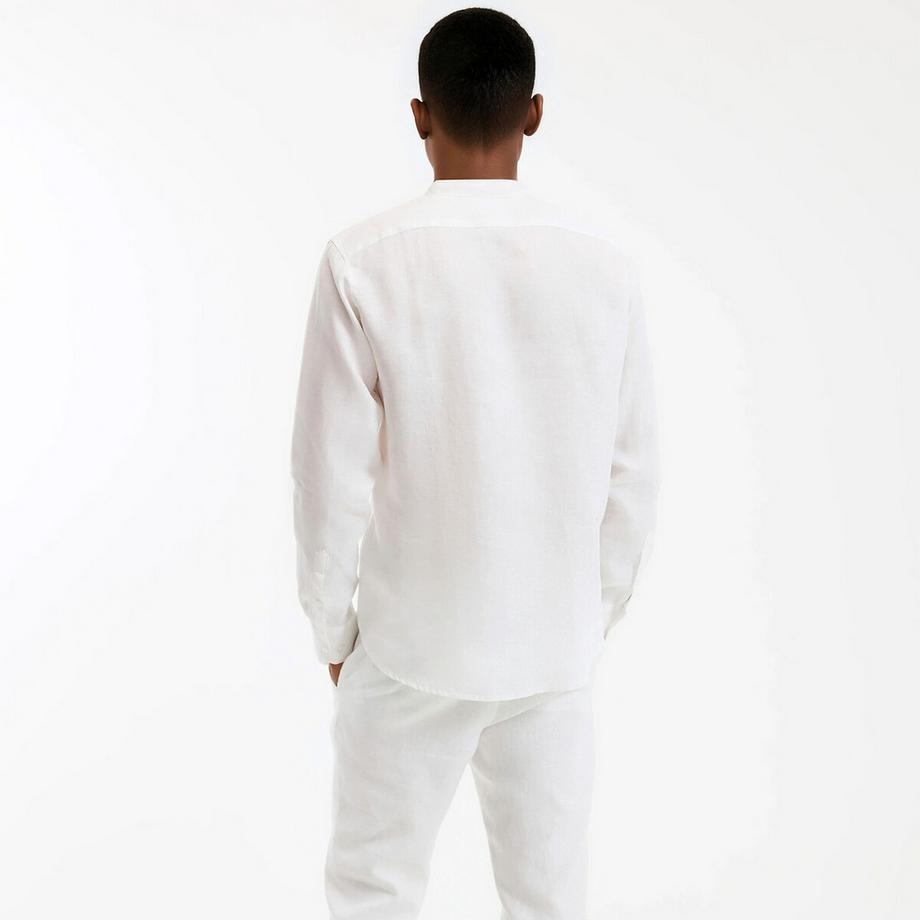 La Redoute Collections Signature Gerades Leinenhemd Stehkragen  