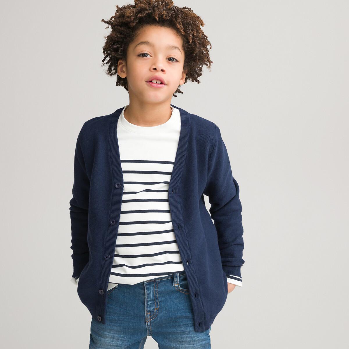 Image of Strickjacke Mit V-ausschnitt Jungen Blau 114