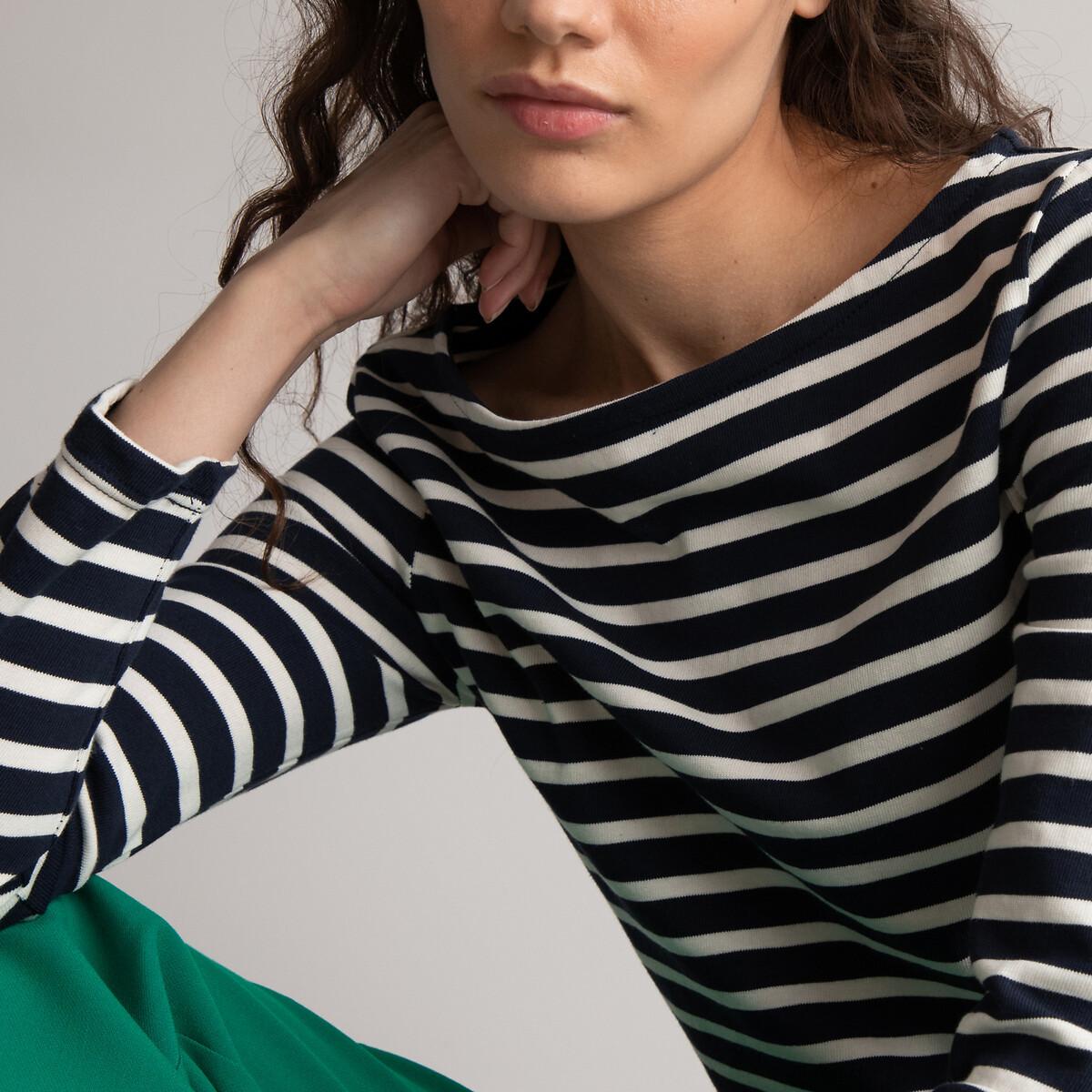 La Redoute Collections  Langarmshirt mit U-Boot-Ausschnitt und Streifenmuster 