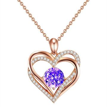 Kette mit Anhänger Sterling Silber roségold verziert mit Kristallen von Swarovski®