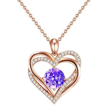 Kette mit Anhänger Sterling Silber roségold verziert mit Kristallen von Swarovski®