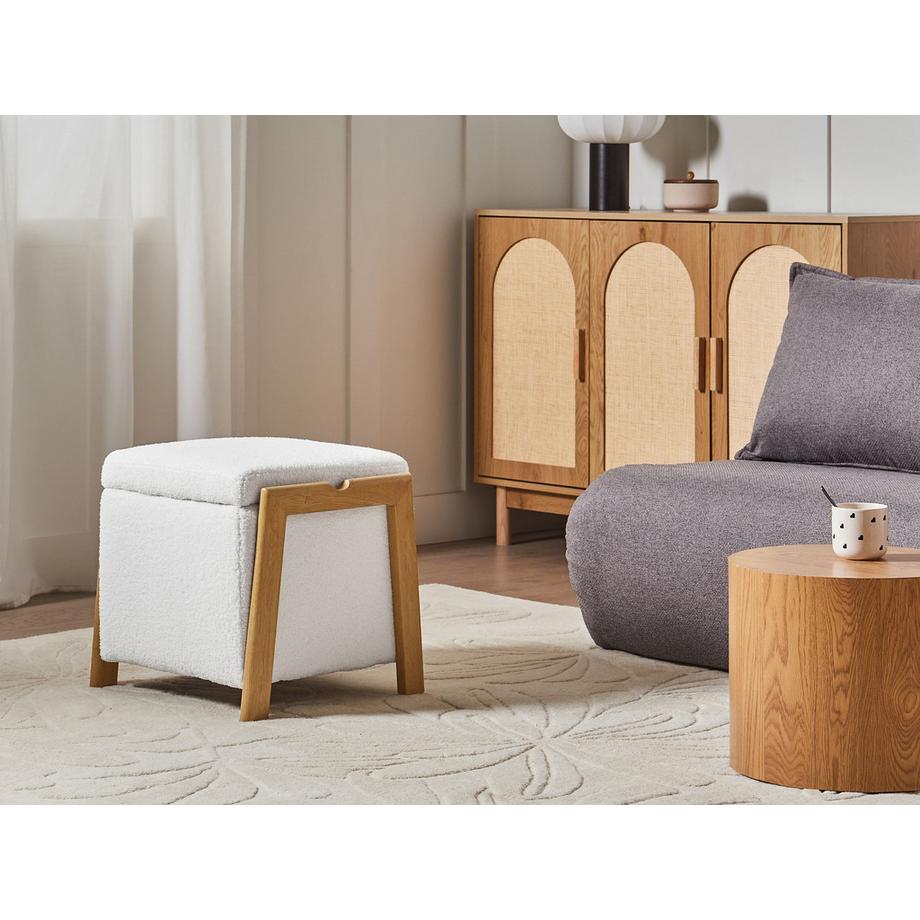 Beliani Pouf mit Stauraum aus Bouclé  EDLAND  