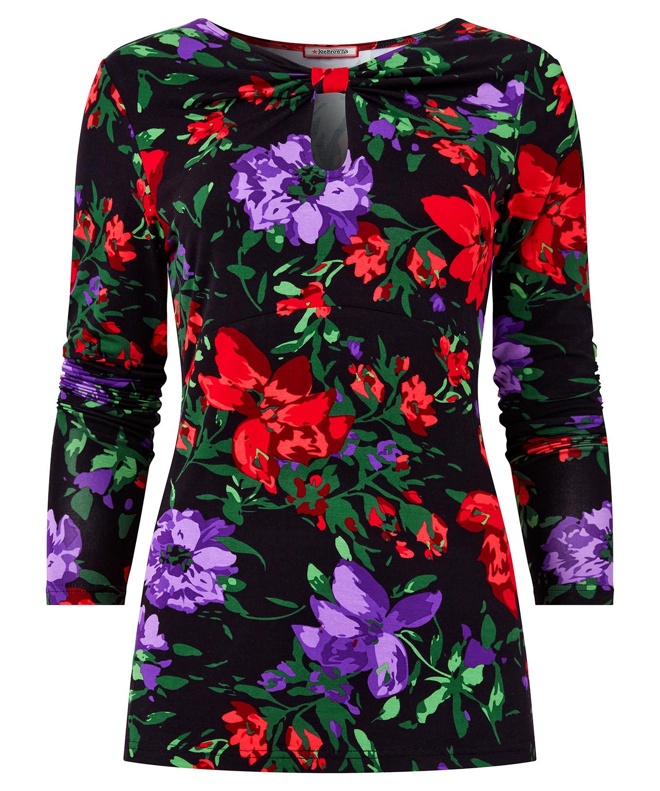 Joe Browns  Florales Schlüsselloch-Jersey-Top 