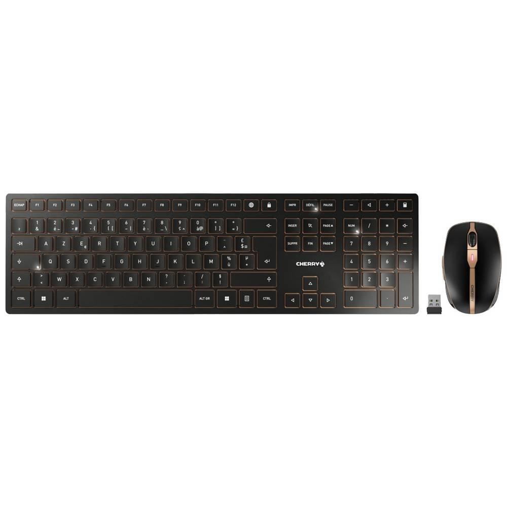 Image of DW 9100 Slim, Französisches Layout, AZERTY Tastatur, kabellose Tastatur- und Maus set -bronze