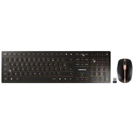 Cherry  DW 9100 Slim, disposition française, clavier AZERTY, set de souris et clavier sans fil, -bronze 