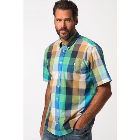 JP1880  Chemise à carreaux. Manches courtes et col boutonné. Coupe Modern Fit - jusqu'au 8 XL 